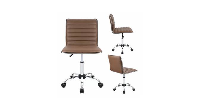 Kaycee Leatherette Swivel Study Chair in Brown Colour (Brown) by Urban Ladder - Cross View Design 1 - 658089