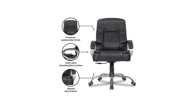 Pluto Leatherette Swivel Study Chair in Black Colour (Black) by Urban Ladder - Cross View Design 1 - 658092