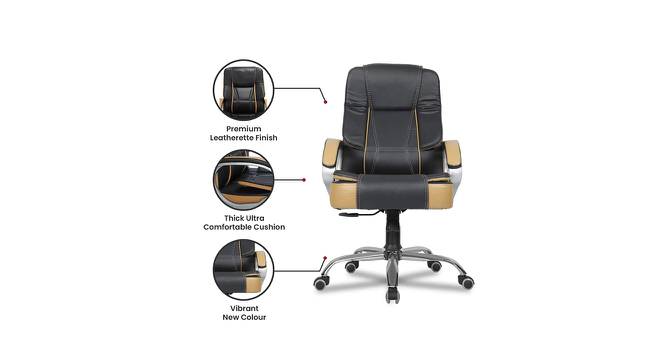 Chat Leatherette Swivel Study Chair in Black Colour (Black) by Urban Ladder - Cross View Design 1 - 658093