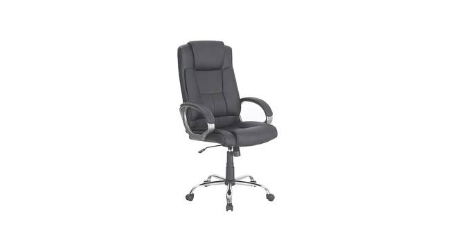 Buttam Leatherette Swivel Study Chair in Black Colour (Black) by Urban Ladder - Front View Design 1 - 658170