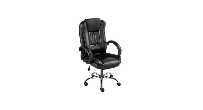 Fenna Leatherette Swivel Study Chair in Black Colour (Black) by Urban Ladder - Front View Design 1 - 658175