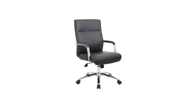 Landyn Leatherette Swivel Study Chair in Black Colour (Black) by Urban Ladder - Front View Design 1 - 658177