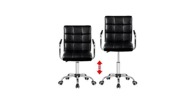 Mason Leatherette Swivel Study Chair in Black Colour (Black) by Urban Ladder - Front View Design 1 - 658178