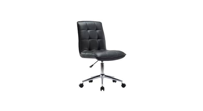 Rawtenstall Leatherette Swivel Study Chair in Black Colour (Black) by Urban Ladder - Front View Design 1 - 658179