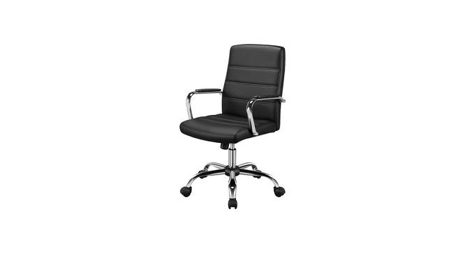 Wanetta Leatherette Swivel Study Chair in Black Colour (Black) by Urban Ladder - Front View Design 1 - 658180
