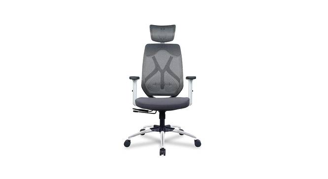 Raice Net Swivel Study Chair in Grey Colour (Grey) by Urban Ladder - Front View Design 1 - 658183