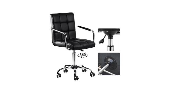 Mason Leatherette Swivel Study Chair in Black Colour (Black) by Urban Ladder - Cross View Design 1 - 658195