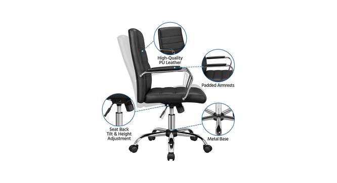 Wanetta Leatherette Swivel Study Chair in Black Colour (Black) by Urban Ladder - Cross View Design 1 - 658197