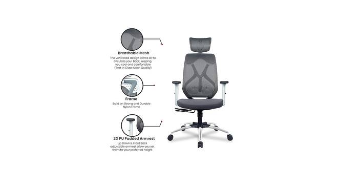 Raice Net Swivel Study Chair in Grey Colour (Grey) by Urban Ladder - Cross View Design 1 - 658199