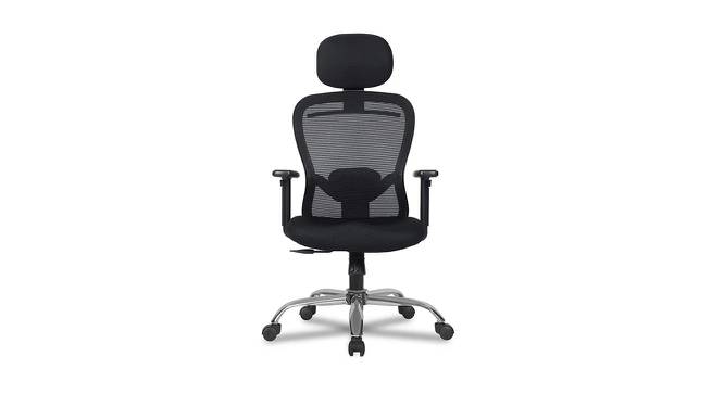 Gabriel Net Swivel Study Chair in Black Colour (Black) by Urban Ladder - Front View Design 1 - 658246