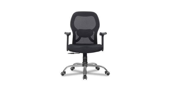 Zen Net Swivel Study Chair in Black Colour (Black) by Urban Ladder - Front View Design 1 - 658256