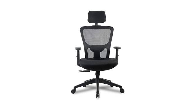 Ergonomic Net Swivel Study Chair in Black Colour (Black) by Urban Ladder - Front View Design 1 - 658257