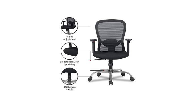 Corey Net Swivel Study Chair in Black Colour (Black) by Urban Ladder - Cross View Design 1 - 658277