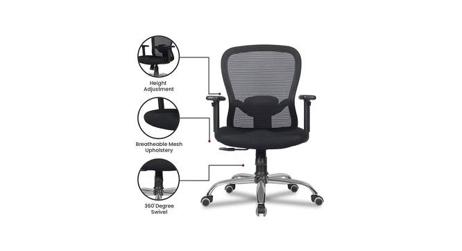 Anderson Net Swivel Study Chair in Black Colour (Black) by Urban Ladder - Cross View Design 1 - 658279