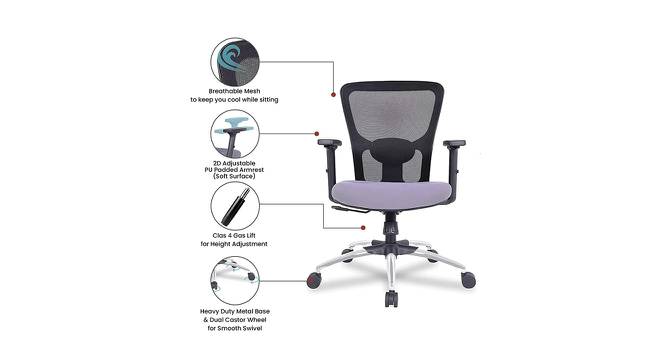 Jamie Net Swivel Study Chair in Black Colour (Black) by Urban Ladder - Cross View Design 1 - 658281