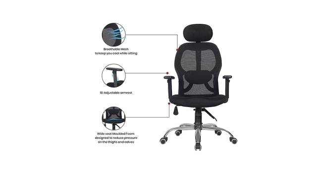 Cor Net Swivel Study Chair in Black Colour (Black) by Urban Ladder - Cross View Design 1 - 658284