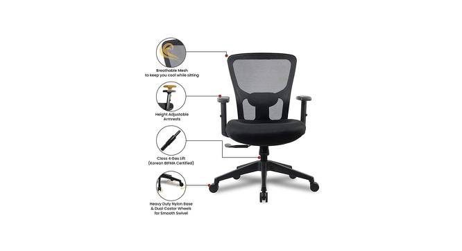 Vance Net Swivel Study Chair in Black Colour (Black) by Urban Ladder - Cross View Design 1 - 658288