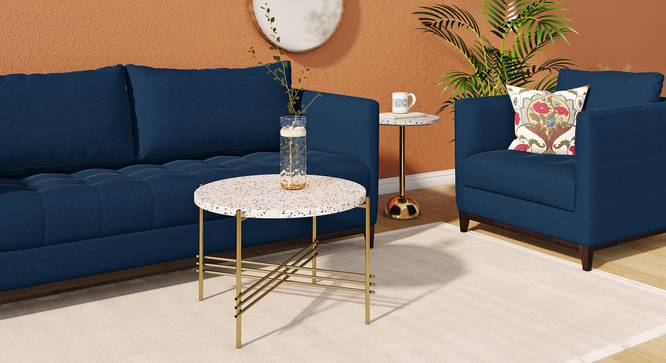 Maria Round Terrazoo Coffee Table in Brass Finish (Brass Finish) by Urban Ladder - Front View - 