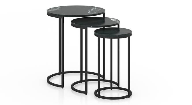 Livingston Metal Nesting Table in Black Finish - Set of 3 (Black Finish) by Urban Ladder - Side View - 