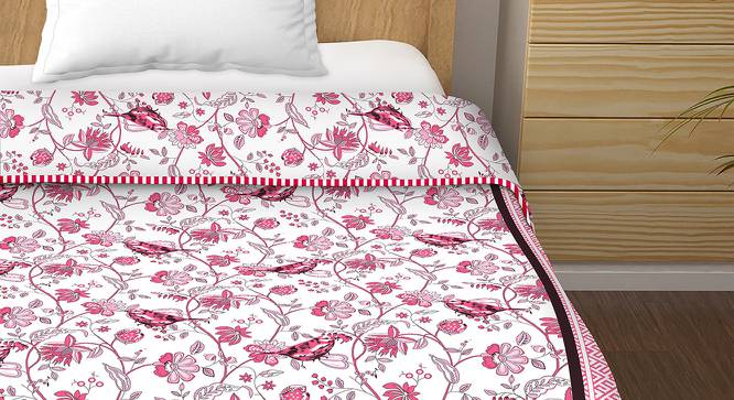 Matilda Pink Abstract Fabric Single Size Dohar (Pink, Single Size) by Urban Ladder - Front View Design 1 - 660367