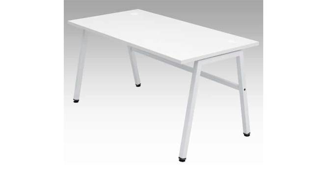 Zeddi Free Standing Engineered Wood Study Table in White Colour (Powder Coating Finish) by Urban Ladder - Front View Design 1 - 661099