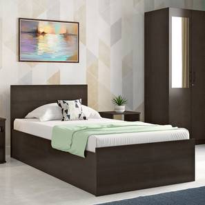 Beds With Storage Design Zoey Storage Bed With Simplywud Essential Foam Mattress (Single Bed Size, Dark Wenge Finish)