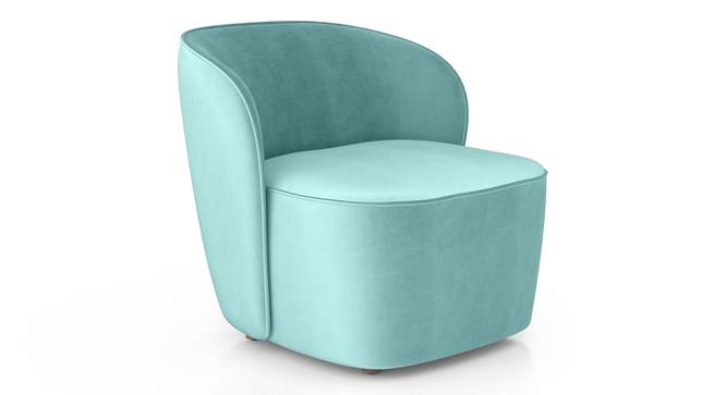 Portia Fabric Accent Chair (Icy Turquoise) by Urban Ladder - Side View - 