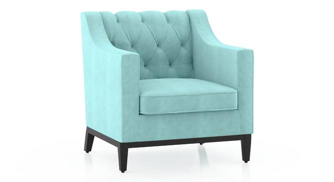 Othello Fabric Lounge Chair (Icy Turquoise) by Urban Ladder - Side View - 