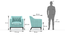 Othello Fabric Lounge Chair (Icy Turquoise) by Urban Ladder - Dimension - 