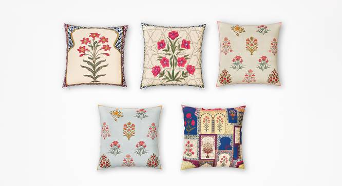Germaine Ethnic Motifs Cushion Covers Set of 5 30 cm x 30 cm (Red) by Urban Ladder - Cross View Design 1 - 662554