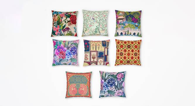 Joelle Abstract Cushion Covers Set of 8 30 cm x 30 cm (Blue) by Urban Ladder - Cross View Design 1 - 662570
