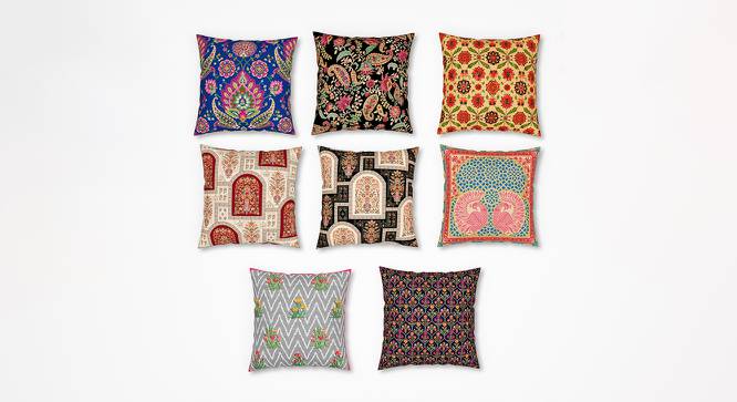 Jolene Abstract Cushion Covers Set of 8 40 cm x 40 cm (Pink) by Urban Ladder - Cross View Design 1 - 662573