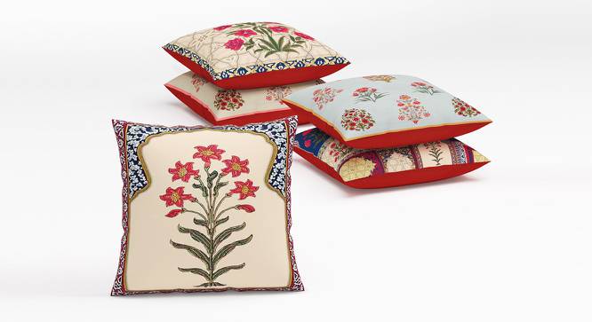 Germaine Ethnic Motifs Cushion Covers Set of 5 30 cm x 30 cm (Red) by Urban Ladder - Front View Design 1 - 662623