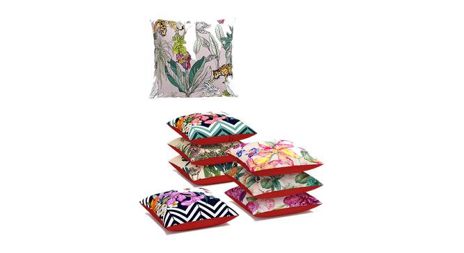 Jeslyn Abstract Cushion Covers Set of 8 30 cm x 30 cm (Black) by Urban Ladder - Front View Design 1 - 662648