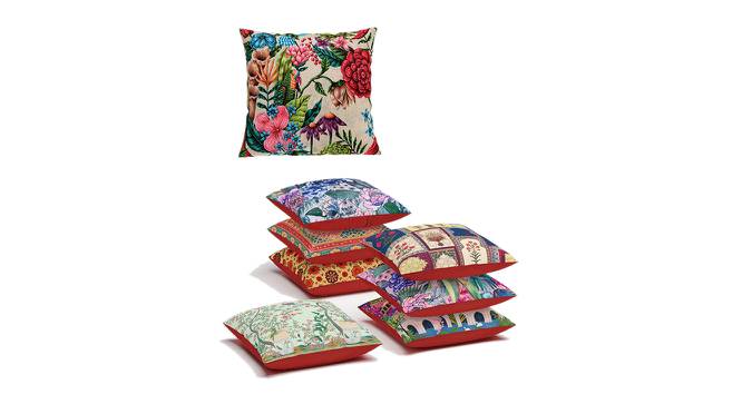 Joelle Abstract Cushion Covers Set of 8 30 cm x 30 cm (Blue) by Urban Ladder - Front View Design 1 - 662650