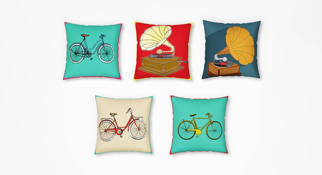 Gigi Quirky Cushion Covers Set of 5 30 cm x 30 cm Urban Ladder