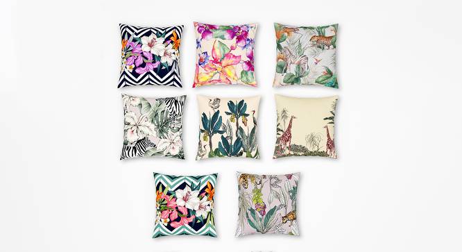 Jeslyn Abstract Cushion Covers Set of 8 30 cm x 30 cm (Black) by Urban Ladder - Cross View Design 1 - 662668