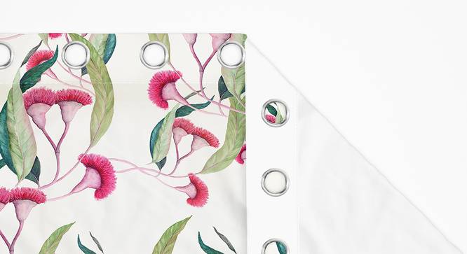 Nina Set of 2 Floral Long Door Curtains-Pink (Pink, Eyelet Pleat) by Urban Ladder - Cross View Design 1 - 662903
