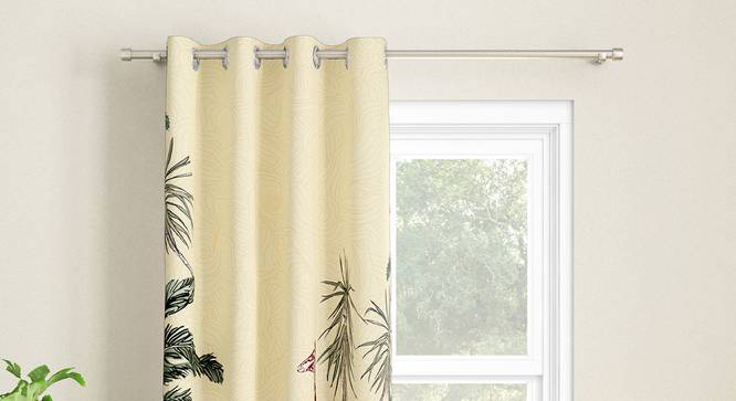 Rivera Single Abstract Door Curtain-Brown (Brown, Eyelet Pleat) by Urban Ladder - Front View Design 1 - 662988
