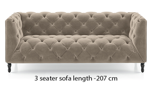 Henrietta Fabric Sofa (Cloudy Beige Velvet)