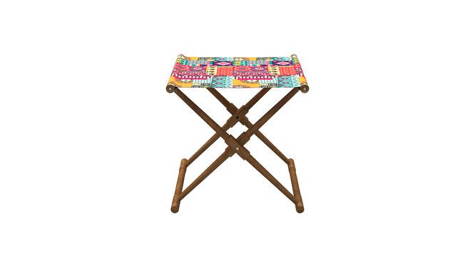 Bistro Folding Solid Wood Ottoman in Floral Swirls Red Colour (sheesham wood Finish) by Urban Ladder - Cross View Design 1 - 663661
