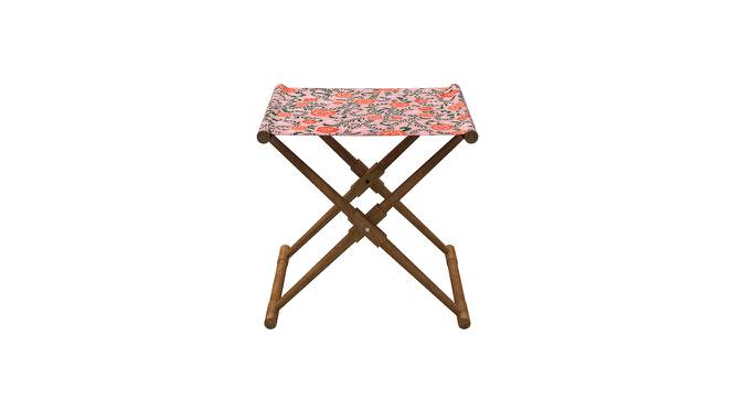 Bistro Folding Solid Wood Ottoman in Floral Swirls Red Colour (sheesham wood Finish) by Urban Ladder - Cross View Design 1 - 663667