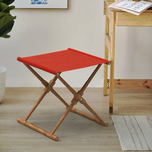 Chair In Mohali Design Bistro Folding Solid Wood Ottoman (Carribean Coral)