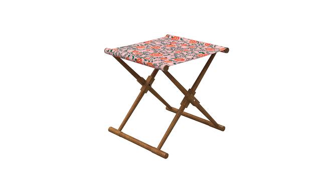 Bistro Folding Solid Wood Ottoman in Floral Swirls Red Colour (sheesham wood Finish) by Urban Ladder - Front View Design 1 - 663746