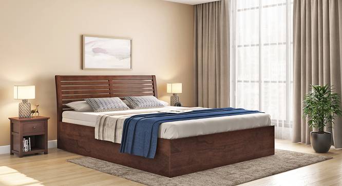 Vermont Storage Bed (Solid Wood) (Queen Bed Size, Dark Walnut Finish, Box Storage Type) by Urban Ladder - Design 1 Full View - 664016