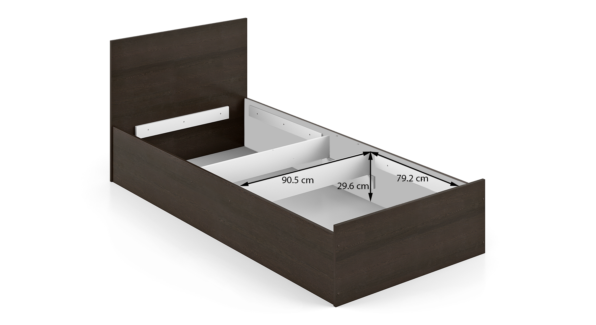 Zoey storage single bed new dark wenge 7