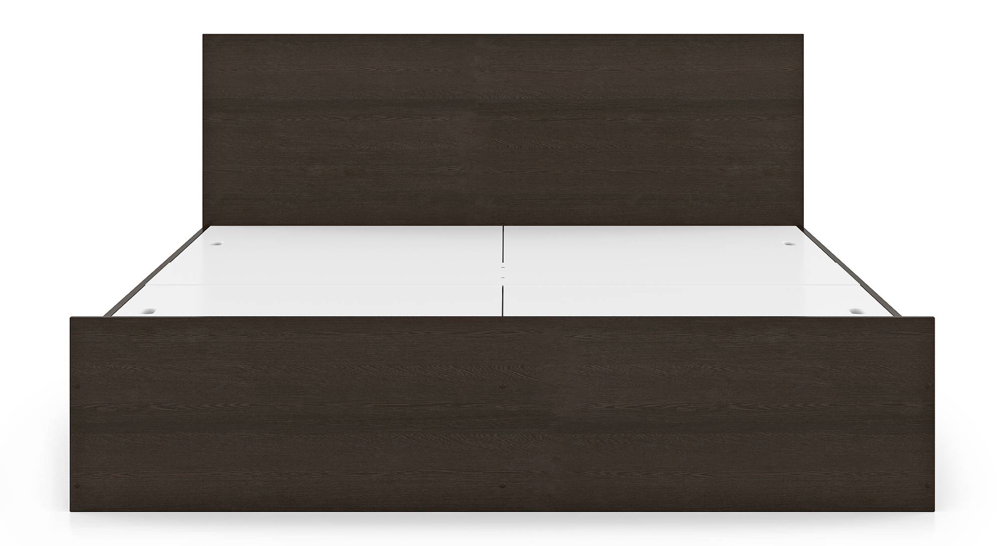 Zoey Engineered Wood King Size Box Storage Bed in Classic Walnut Finish