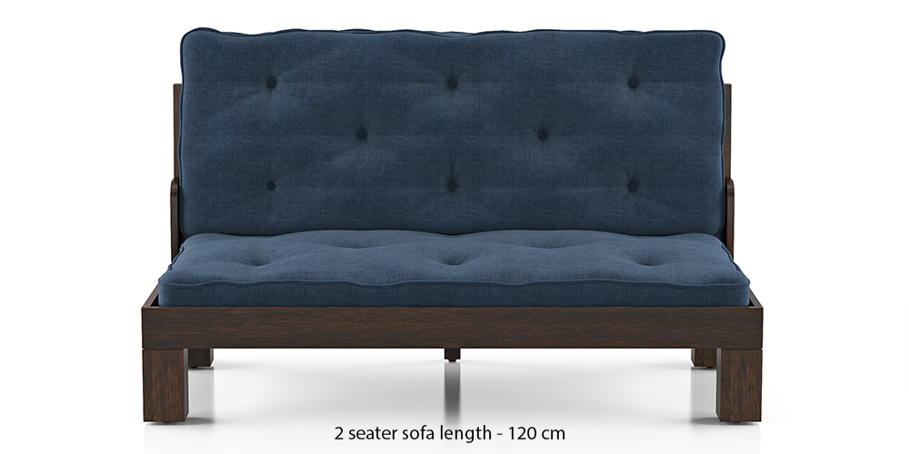 Faria Wooden Sofa - Midnight Indigo Blue by Urban Ladder - - 