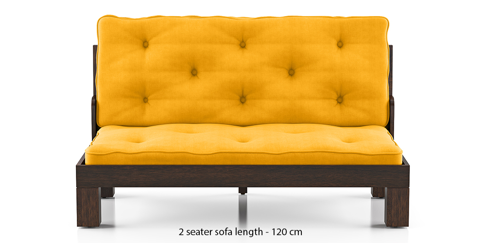 Faria Wooden Sofa - Mustard Yellow by Urban Ladder - - 