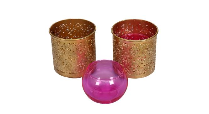 Gandhara Votive with Pink Tea Light holder - Set of 2 (Pink) by Urban Ladder - Front View Design 1 - 664349